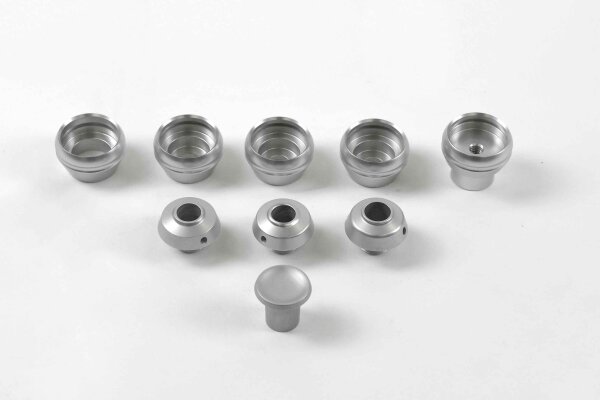 Schalter Set für Armaturenbrett Zierleisten-Kit "Singer Style" für Porsche 964 - farblos eloxiert