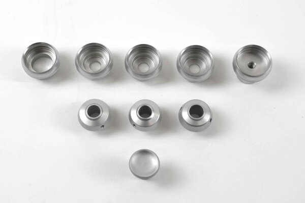 Schalter Set für Armaturenbrett Zierleisten-Kit "Singer Style" für Porsche 964 - farblos eloxiert