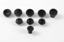 Knob / Cover set for dash trim kit "Singer Style" for Porsche 964 - black anodized