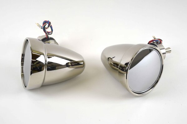 Elektrische Spiegel im "Singer Style" für Porsche 911 / 964 / 993 (Coupe) in klar - verchromt