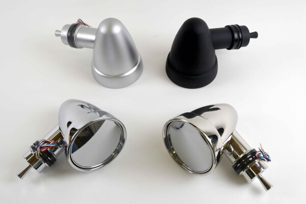 Elektrische Spiegel im "Singer Style" für Porsche 911 / 964 / 993 (Coupe) in klar - verchromt