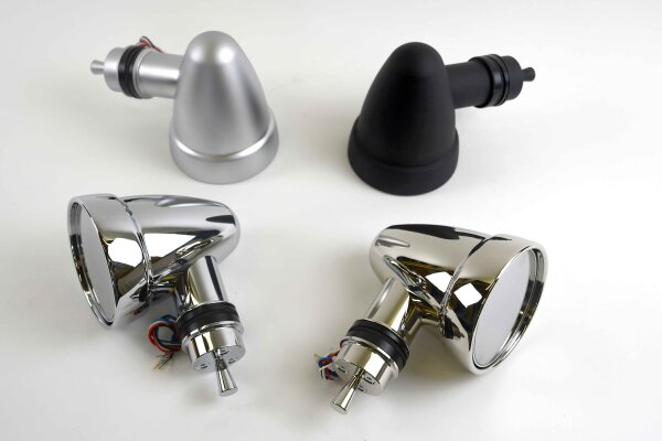 Elektrische Spiegel im "Singer Style" für Porsche 911 / 964 / 993 (Coupe) in klar - verchromt