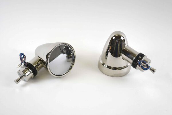 Elektrische Spiegel im "Singer Style" für Porsche 911 / 964 / 993 (Coupe) in klar - verchromt